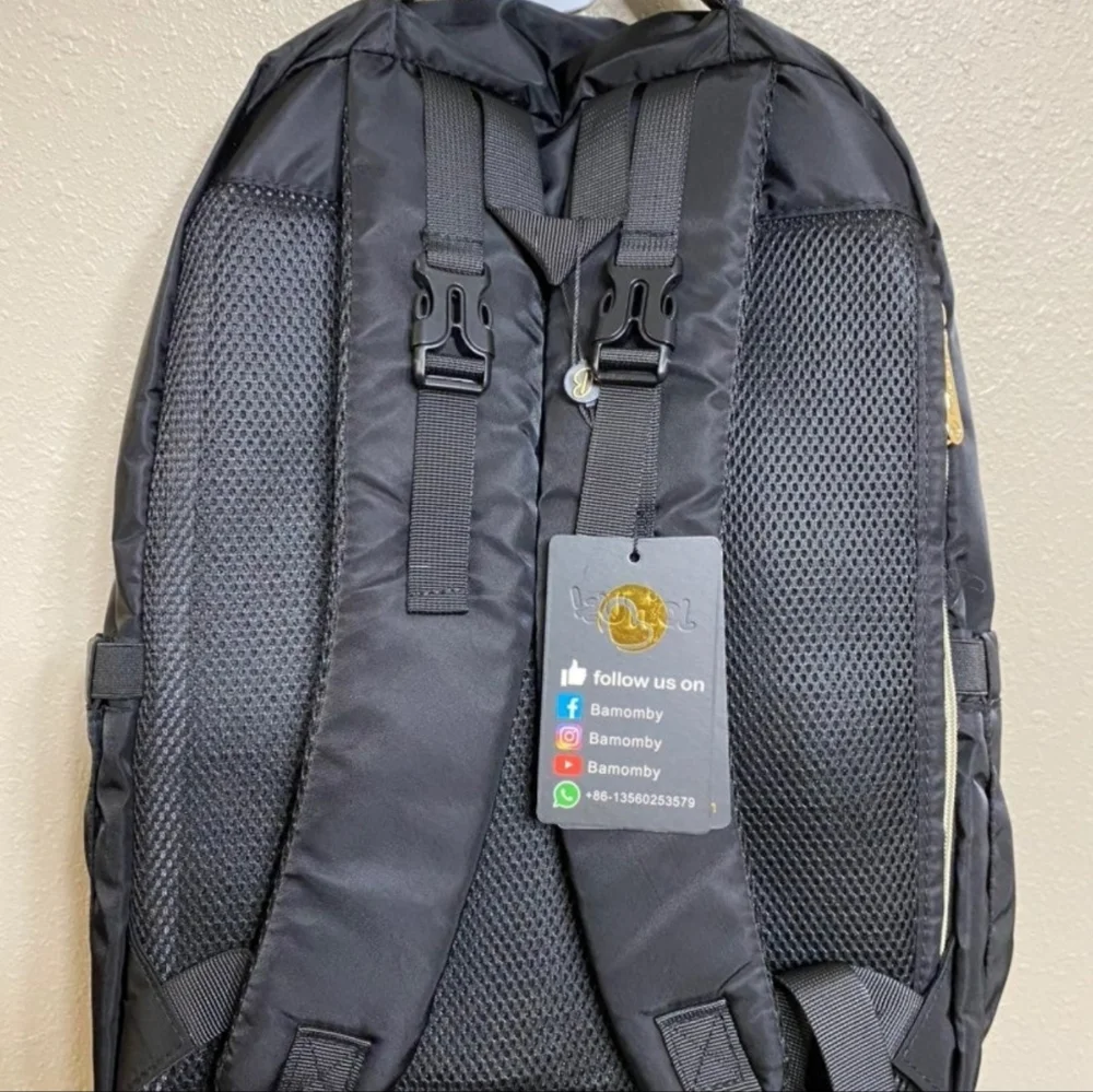 NWT Diaper Bag Backpack Black and Gold